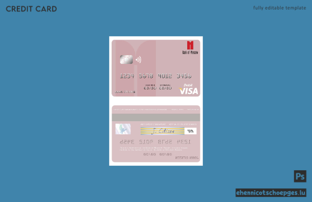 Beispielvorschau der Visa-Debitkarte der Bank von Moskau